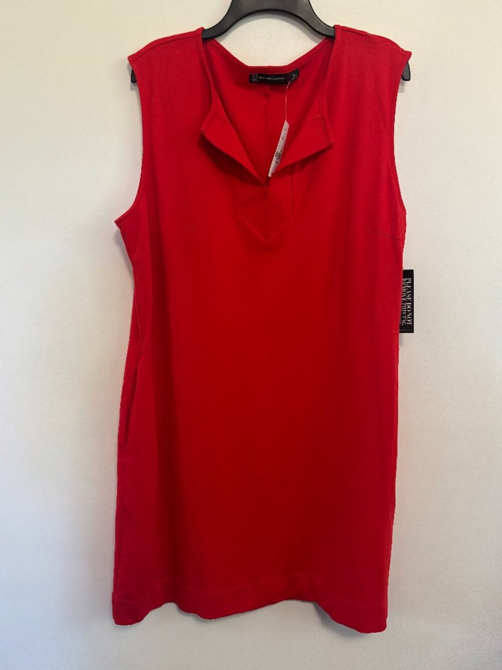 New York & Company Red Shift Dress XXL NWT Sleeveless 100% Cotton Pockets